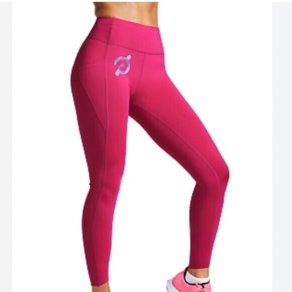 Peloton Pants - Peloton Womens High Rise Pocket Leggings Fuchsia Pink Reflective Logo Activewear